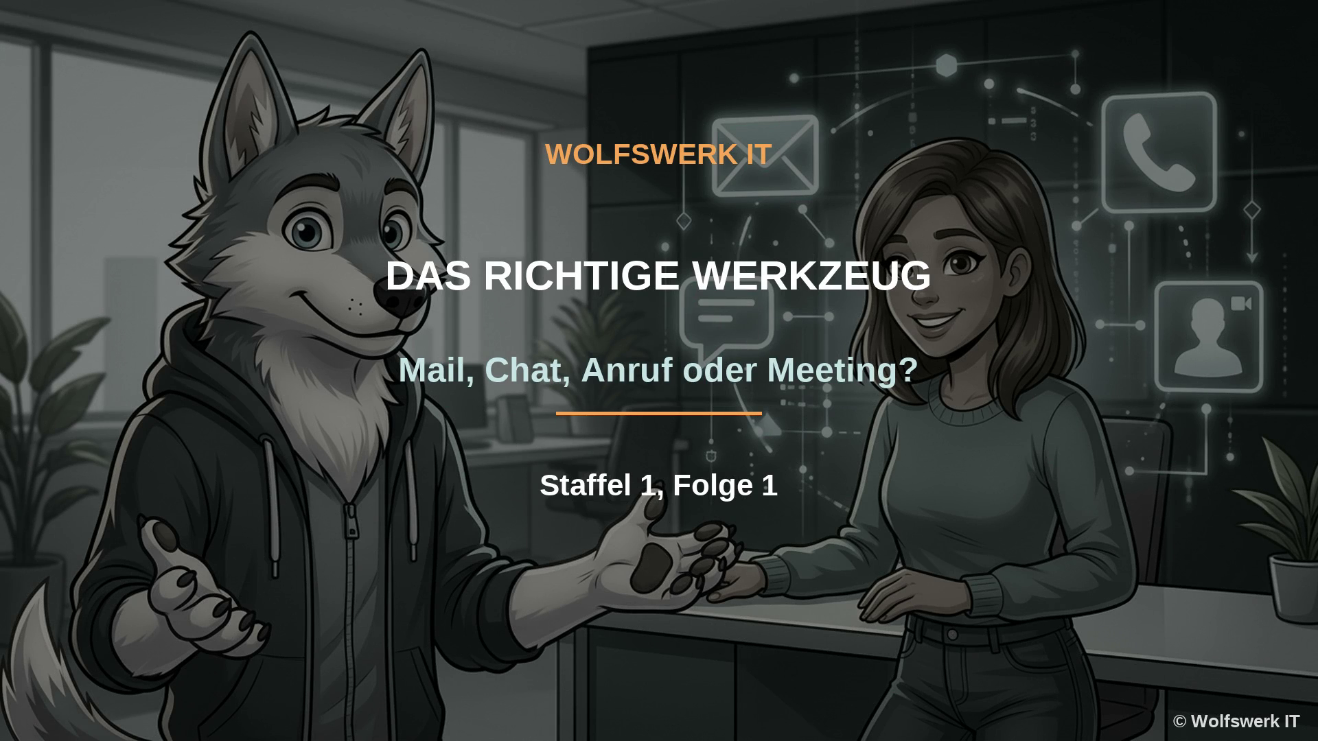 Wolfi im Büro